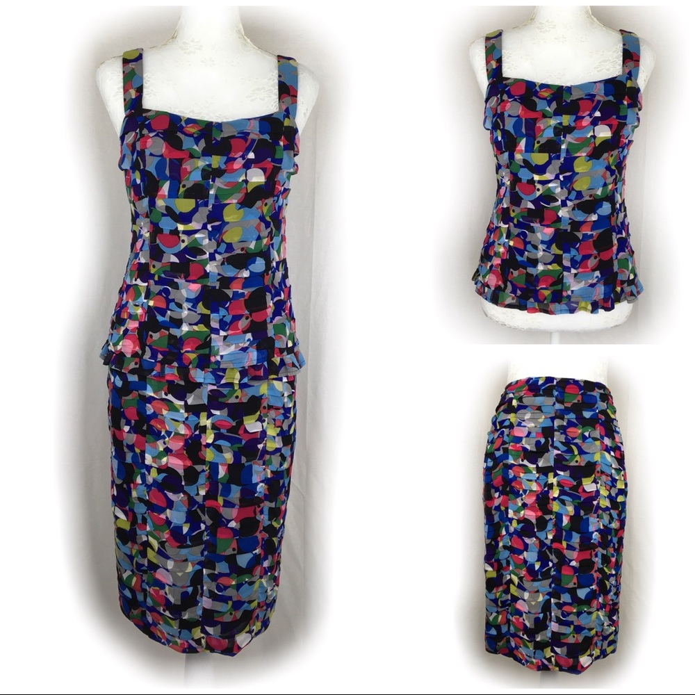 Don Caster Bright Silk Skirt Ruched Skirt Set